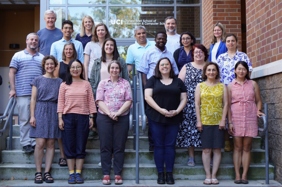 BATS program directors and boot camp attendees standing in front of Donald Bren Hall.