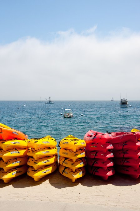 Stacked Kayaks