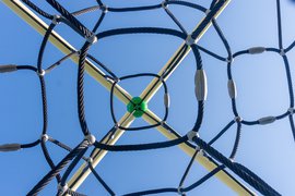 Bitruncated cubic honeycomb play structure