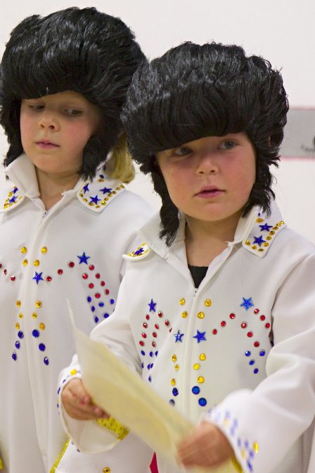Timothy as Elvis, with certificate