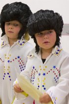 Timothy as Elvis, with certificate