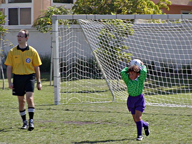 Kelsey plays goalie