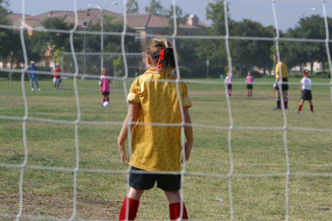 From behind the Eagle goal