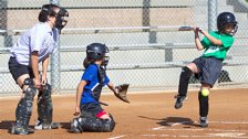 Kayla gets hit by a pitch