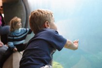 Timothy in the seal tank tunnel