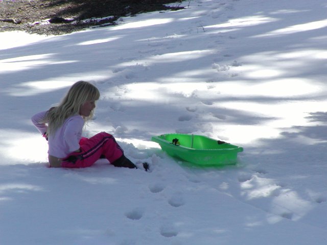 Sitting on the snow