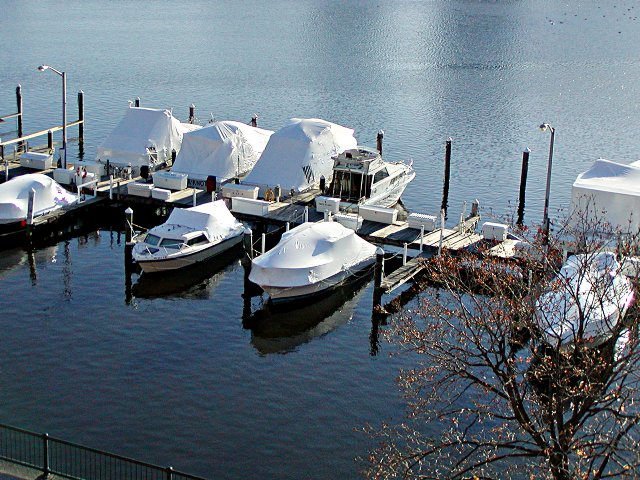 Shrinkwrapped boats