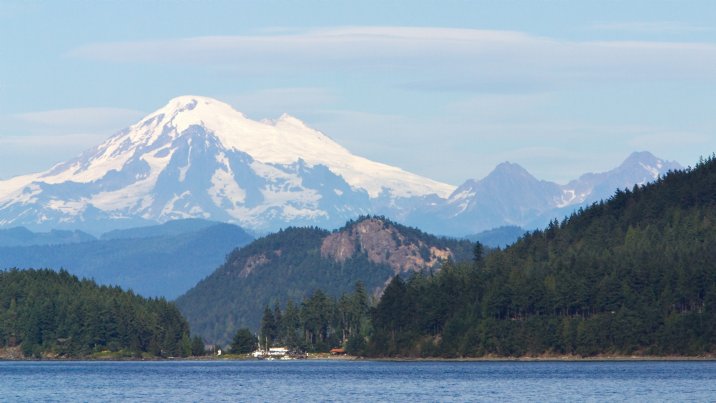 Mt. Baker from the Lopez Island ferry landing