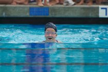 Sara doing the breaststroke, I