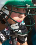 Allie in her helmet