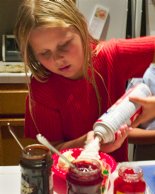 Lee making a sundae