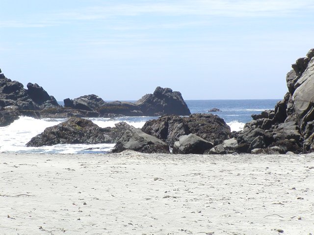 Across the rocks